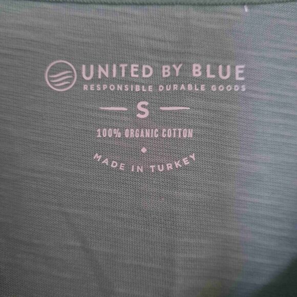 United By Blue Mint Green Save our Seas V-Neck Graphic Tee T-Shirt - Picture 3 of 8